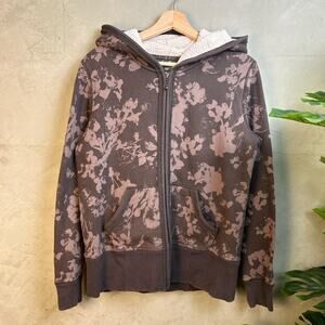 Eddie Baur Floral Design “Wool” Lined Earth Tone Med Zip-Up